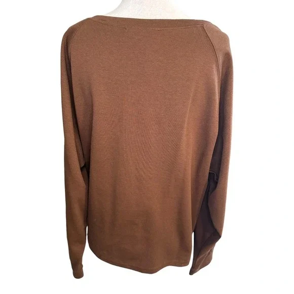 Listicle Brown V Neck Long Sleeve Sweater Top Women's Size Large NWT - Picture 3 of 8